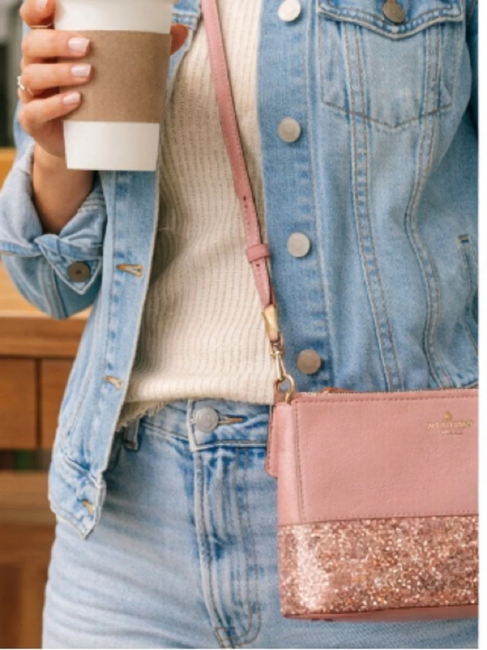 Kate Spade Pink Glitter Crossbody Bag Sequin Mini Purse – Spring Summer - Picture 2 of 11